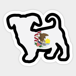 Chiweenie Dog Lover Illinois Flag Sticker